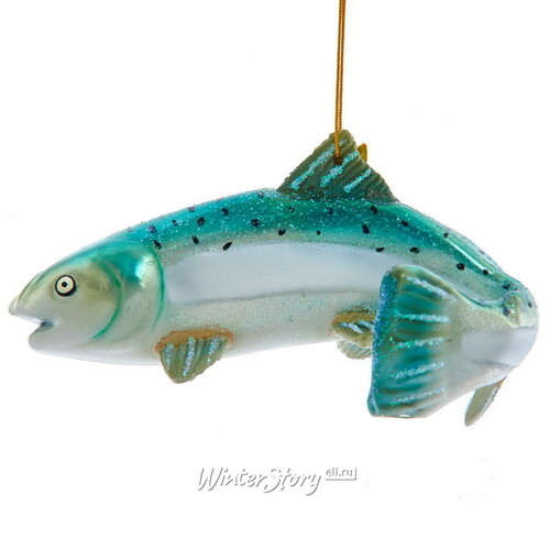 Стеклянная елочная игрушка Рыба - King Salmon 13 см, подвеска Kurts Adler