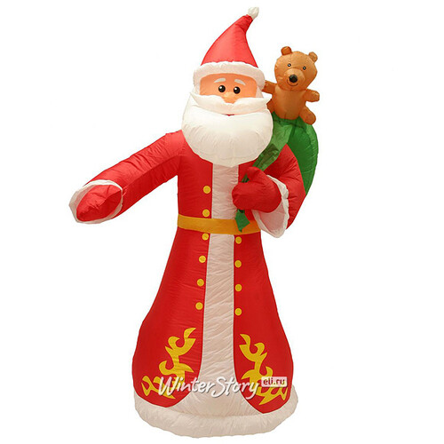 Надувная фигура Дед Мороз Старый русский 1.8 м подсветка Торг Хаус