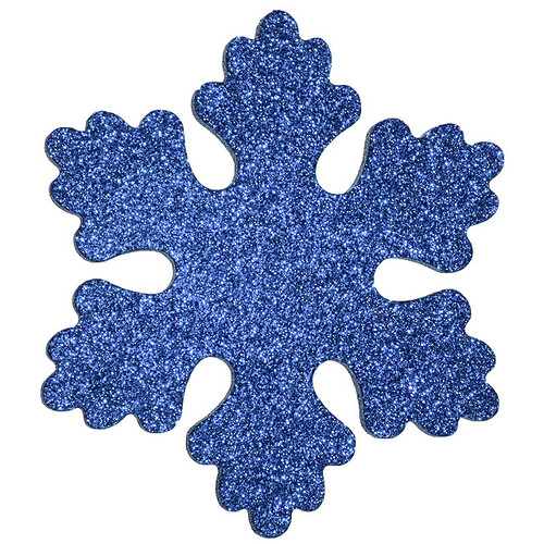 Елочная игрушка Снежинка Облако 10 см синяя, 4 шт, пеноплекс МанузинЪ