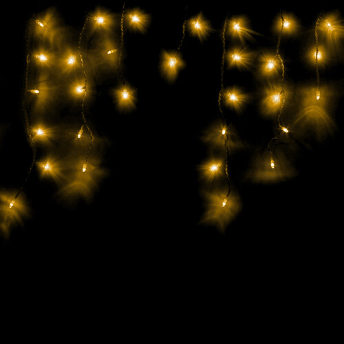 Гирлянда бахрома Сосульки 2*0.5 м, 100 желтых LED ламп, прозрачный ПВХ, соединяемая, IP44 Snowhouse