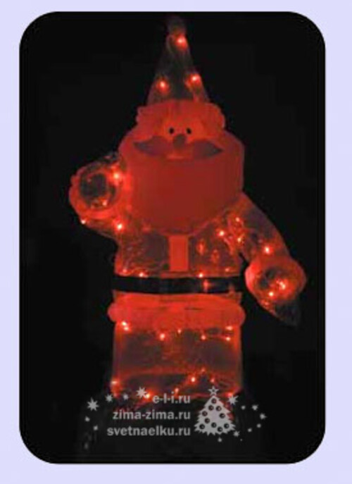 Надувная фигура Дед Мороз, 1.2 м, прозрачный, подсветка Торг Хаус