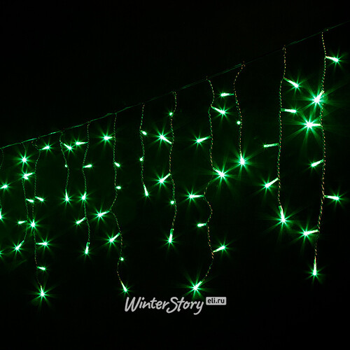 Светодиодная бахрома Quality Light 4.9*0.5 м, 240 зеленых LED, черный ПВХ, соединяемая, IP44 BEAUTY LED