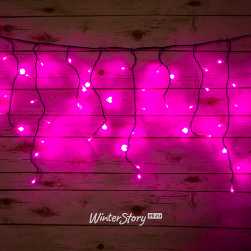 Светодиодная бахрома Quality Light 4.9*0.5 м, 240 розовых LED, черный ПВХ, соединяемая, IP44 BEAUTY LED