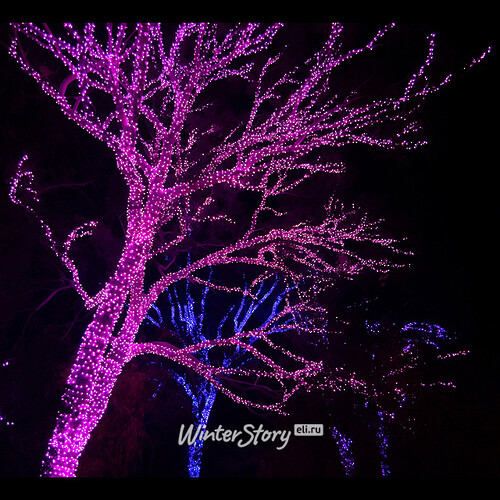 Гирлянды на дерево Клип Лайт Quality Light 60 м, 600 розовых LED ламп, черный ПВХ, IP44 BEAUTY LED