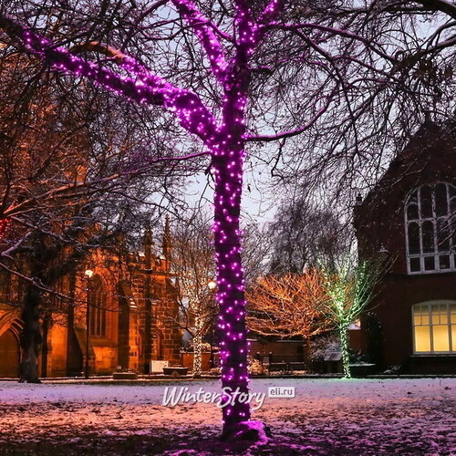 Гирлянды на дерево Клип Лайт Quality Light 100 м, 1000 розовых LED ламп, черный ПВХ, IP44 BEAUTY LED
