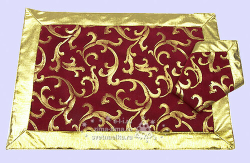 Салфетка настольная, 45*33 см, бордовый с золотом Holiday Classics