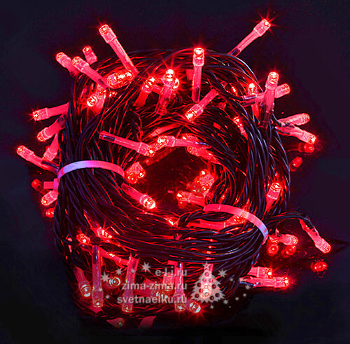 Уличная гирлянда Legoled 75 красных LED ламп 10 м, мерцание 100%, черный КАУЧУК, соединяемая, IP44 BEAUTY LED