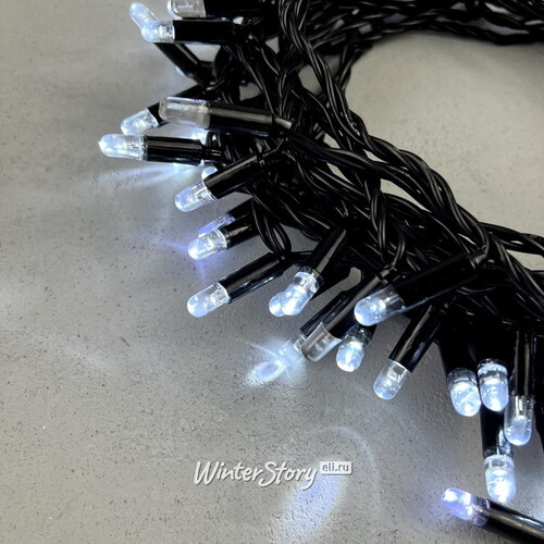 Светодиодная гирлянда Quality Light Cap 100 холодных белых LED, мерцание, 10 м, черный ПВХ, соединяемая, IP65 BEAUTY LED