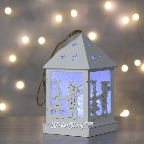 Новогодний домик-фонарик Морозные огни - Малыш у Ёлочки 12 см, подвеска Peha