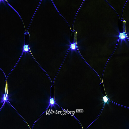 Гирлянда сетка Super Rubber 1.9*1.6 м, 320 синих LED, мерцание, черный каучук, соединяемая Snowhouse