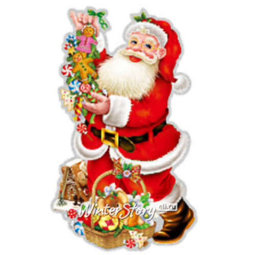 Панно Веселый Санта-Клаус 40 см Царь Елка