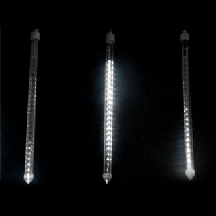 Светодиодная гирлянда Тающие Сосульки 8*0.5 м, холодные белые LED лампы, прозрачный СИЛИКОН, соединяемая, IP44 Царь Елка