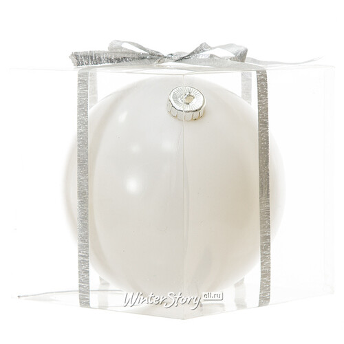 Пластиковый шар 15 см белый глянцевый, Snowhouse Snowhouse