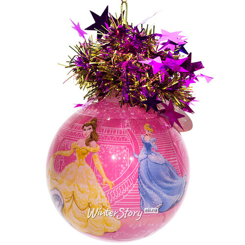 Пластиковый елочный шар Принцессы Дисней у Замка 8.5 см MOROZCO