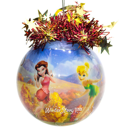 Пластиковый елочный шар Фея Динь-Динь с Подружками - Осень 9.5 см MOROZCO