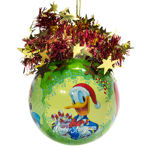 Пластиковый елочный шар Дональд Дак, Гуффи и Микки 9.5 см MOROZCO