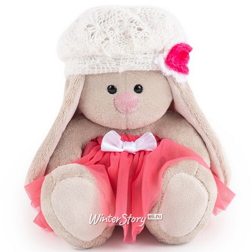 Мягкая игрушка Зайка Ми в розовой юбке с белым беретом 15 см коллекция Малыши Budi Basa