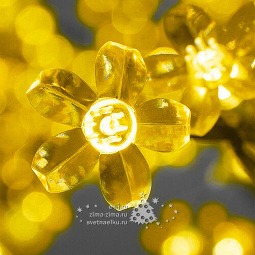 Светодиодная Сакура 350 см c натуральным стволом, 2600 желтых LED ламп, IP44 BEAUTY LED
