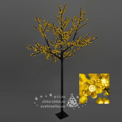 Светодиодное дерево "Сакура", 200 см, уличное, 936 ЖЕЛТЫХ LED ламп BEAUTY LED