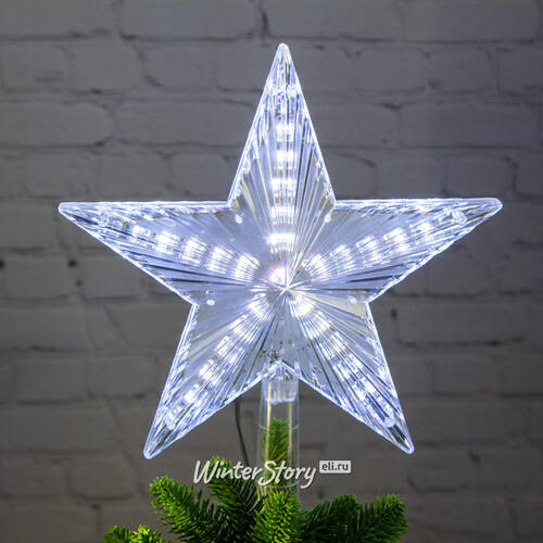 Светодиодная Звезда на елку 22 см белая 30 LED ламп Snowhouse