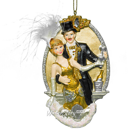 Елочное украшение Романтическая пара Танго - Дама в ободке 12 см, подвеска Kurts Adler