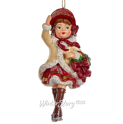 Елочная игрушка Малыш в Бордовом - Скоро Рождество - Девочка 12 см, подвеска Goodwill
