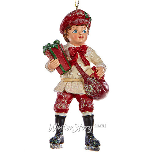 Елочная игрушка Малыш в Бордовом - Скоро Рождество - Мальчик 12 см, подвеска Goodwill