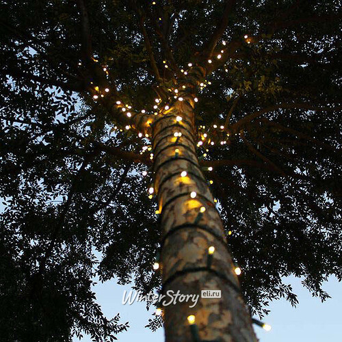 Гирлянды на деревья Клип Лайт - Спайдер 60 м, 600 теплых белых LED ламп, мерцание, черный ПВХ, IP44 BEAUTY LED