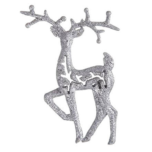 Елочная игрушка Олень с Ветвистыми Рогами 14 см серебряный, подвеска Царь Елка