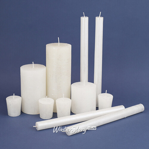 Декоративная свеча Металлик Миди 70*68 мм белая Kaemingk