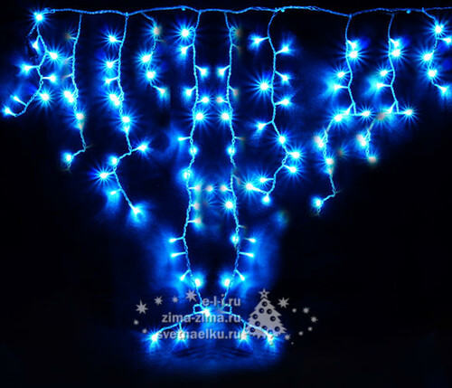 Светодиодная гирлянда Сосульки 1*1.4 м, 56 синих LED ламп, черный КАУЧУК, соединяемая, IP44 BEAUTY LED