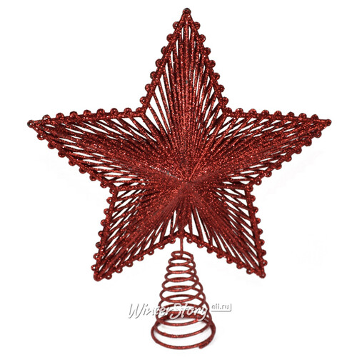 Звезда на елку Джулиано 26 см красная Due Esse Christmas