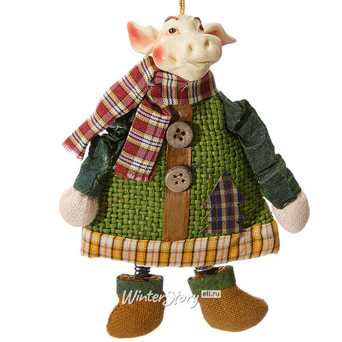 Елочная игрушка Свин в Пальто 15 см, подвеска Holiday Classics