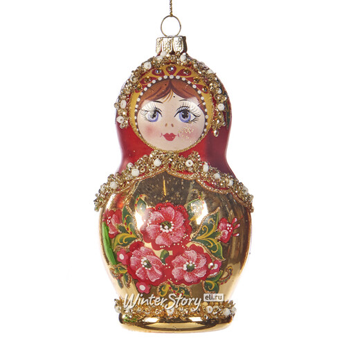 Стеклянная елочная игрушка Russian Doll Lyubava 12 см, подвеска Goodwill