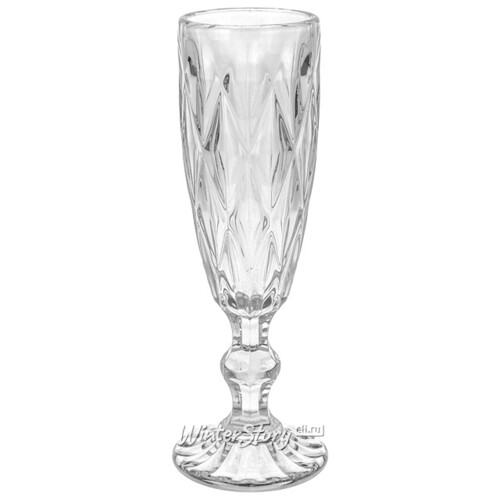 Бокал для шампанского Новогодние грани, 20*6 см, прозрачный, стекло Koopman
