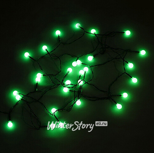 Электрогирлянда для дома Шарики 50 зеленых LED ламп 6.5 м, зеленый ПВХ Holiday Classics