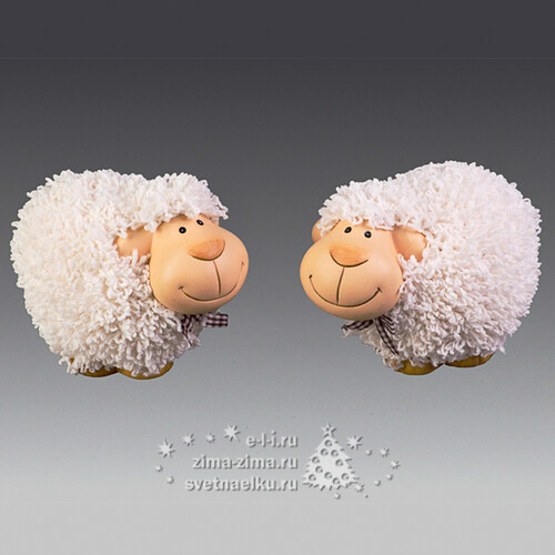 Овца-копилка керамическая с коричневым бантиком, 8х9х14 см Holiday Classics