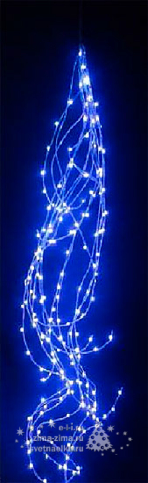 Гирлянда Хвост Роса 25*2.5 м, 700 синих MINILED ламп, серебряная проволока BEAUTY LED