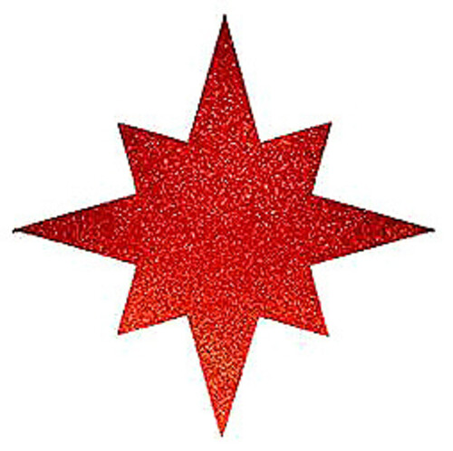 Звезда многогранная с блестками 50 см красная, пеноплекс МанузинЪ