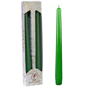 Античные свечи 24.5 см, 2 шт, темно-зеленый Омский Свечной фото 1