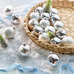 Набор стеклянных шаров 3.5 см серебряный mix, 16 шт Kaemingk/Winter Deco фото 3