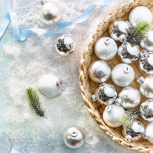 Набор стеклянных шаров 3.5 см серебряный mix, 16 шт Kaemingk/Winter Deco фото 2