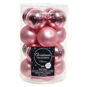Набор стеклянных шаров 3.5 см розовое конфетти mix, 16 шт Winter Deco фото 1