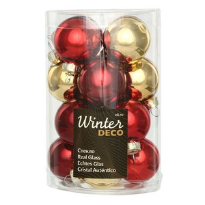 Коллекция стеклянных шаров Рождественская Радость 3.5 см, 16 шт Winter Deco фото 1