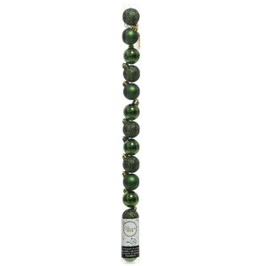 Набор пластиковых шаров Блеск 3 см зеленый бархат, 14 шт Winter Deco фото 3