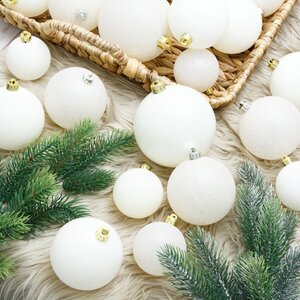 Набор пластиковых шаров Cosmo Молочный, 6-10 см, 26 шт Winter Deco фото 1
