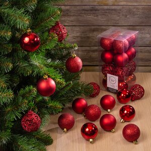 Набор пластиковых шаров Анданте 6 см красный, 16 шт Winter Deco фото 3