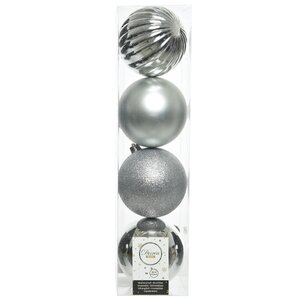 Набор пластиковых шаров Блеск 10 см серебряный, 4 шт Winter Deco фото 3