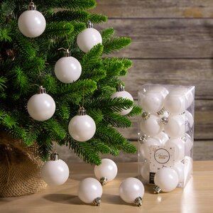 Набор пластиковых шаров Белый 4 см, 16 шт Winter Deco фото 2