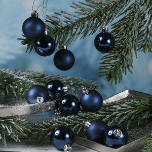 Набор пластиковых шаров Синий Бархат 4 см, 16 шт, mix Winter Deco фото 1